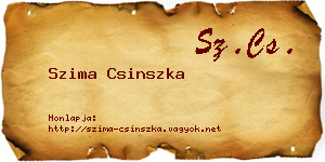 Szima Csinszka névjegykártya
